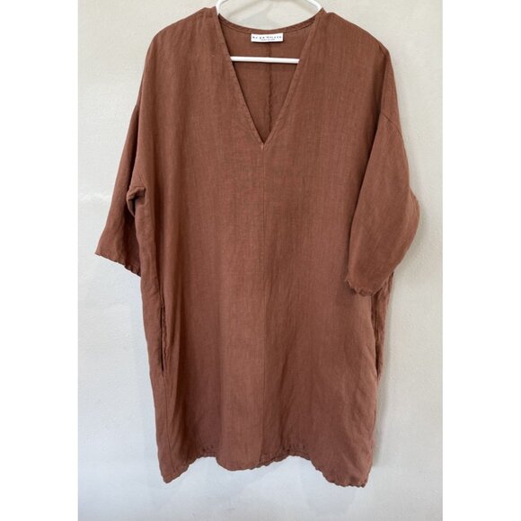 Bryn Walker Dress Womens XS Loose 100% Linen Pockets Minimalist Lagenlook Orange - Picture 1 of 4